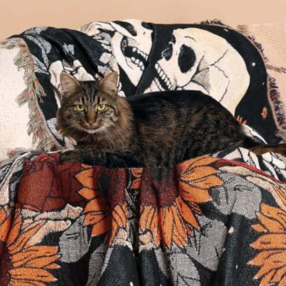 Vintage Skeleton in Love Halloween Blanket Sofa Throw